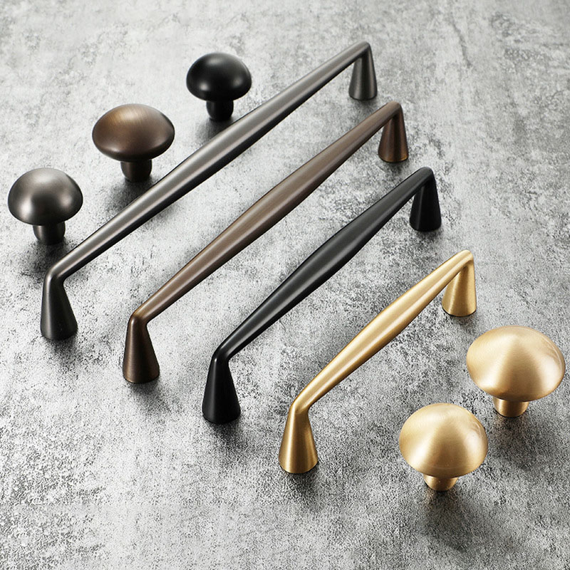 Furniture Hardware Drawer Pulls - Multi Size Solid Brass Gold Modern