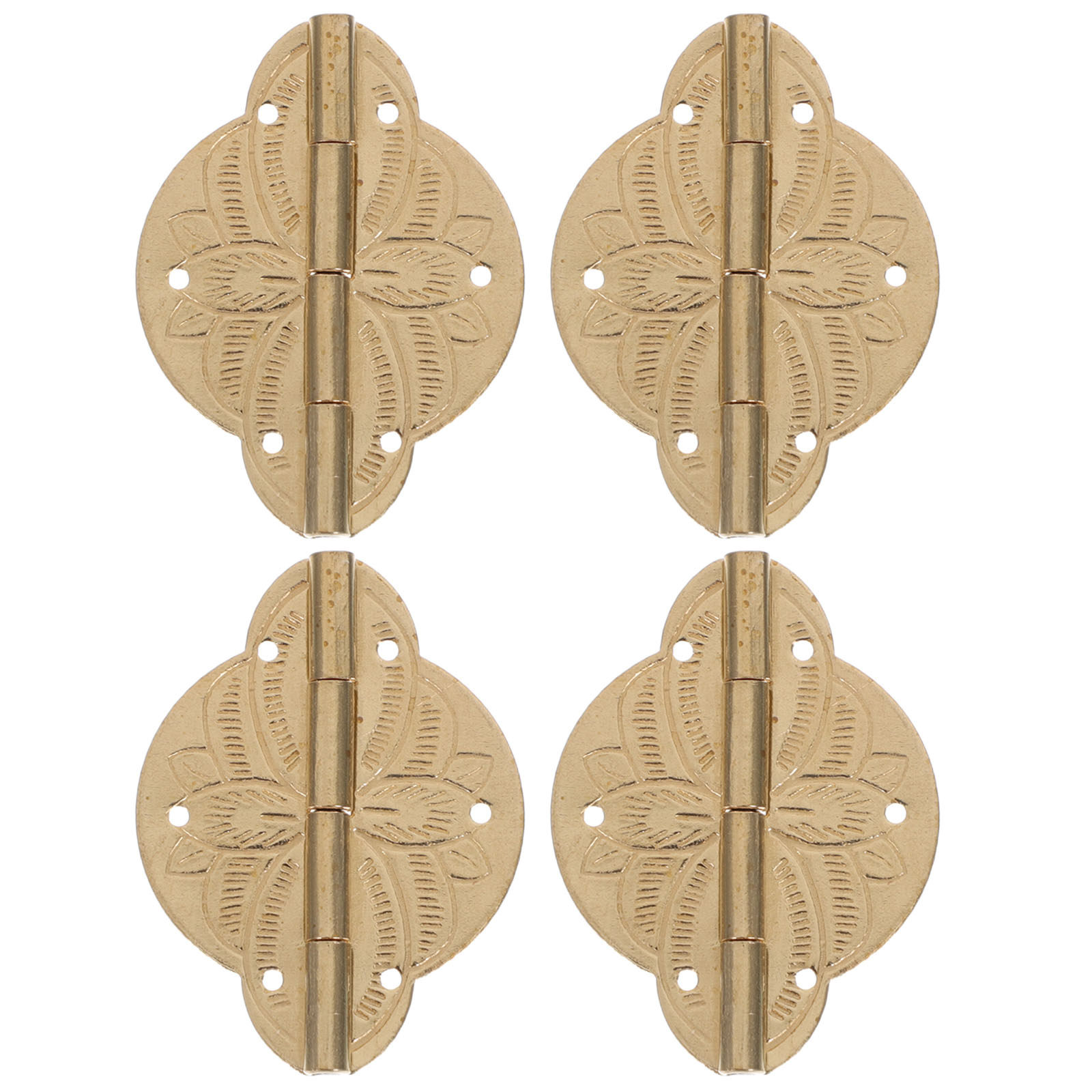 Vintage Furniture Hardware Replacement - 4Pcs Brass Hinges for Jewelry Box