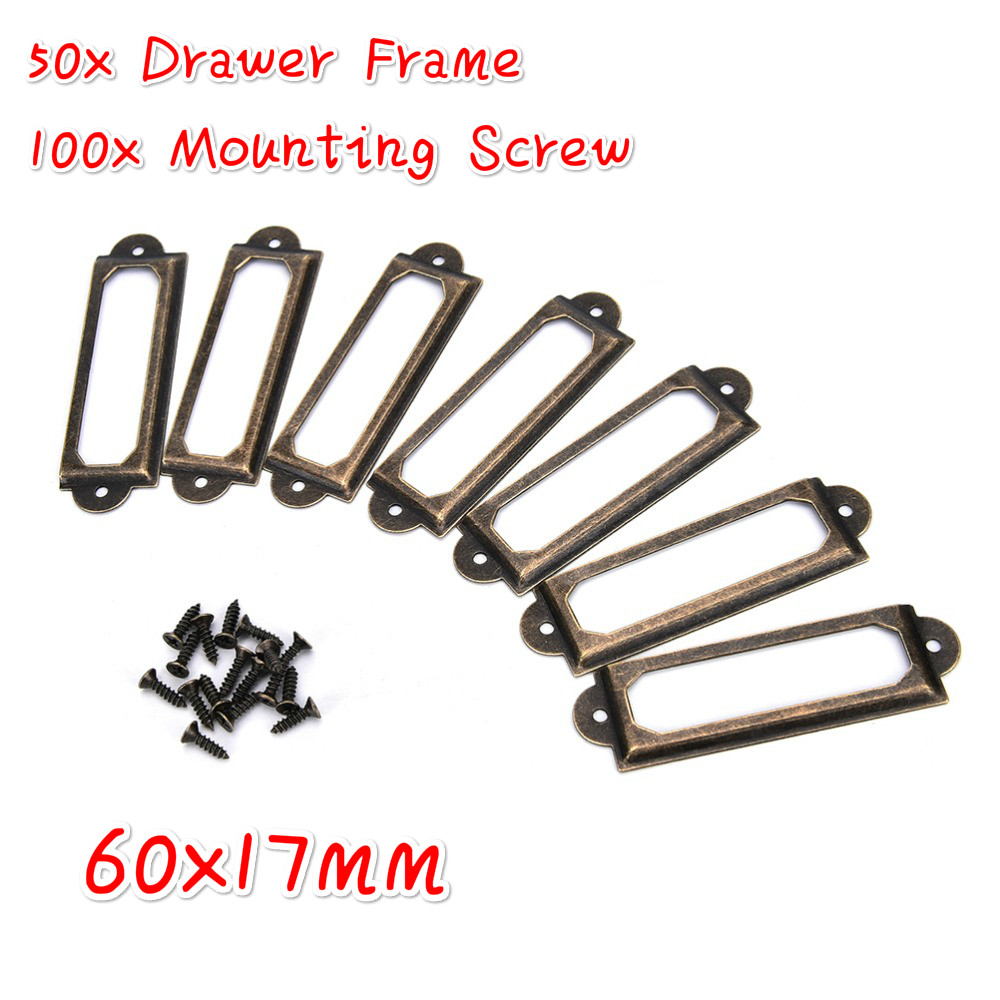 50Pcs Antique Brass Metal Labe - Furniture Hardware Names review and price