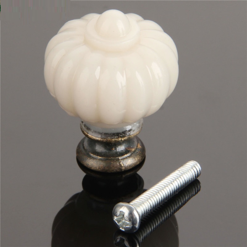 1Pc Acrylic Ivory White Pumpki - Furniture Hardware Drawer Pulls review and price