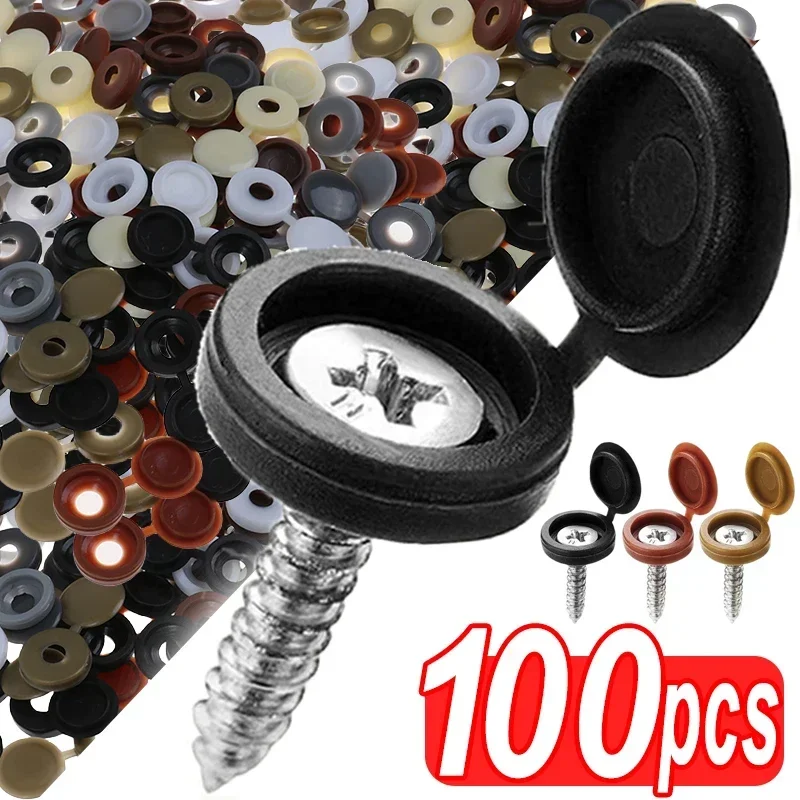 Hinged Plastic Screw Cap Cover - Furniture Hardware Fixing Screws review and price