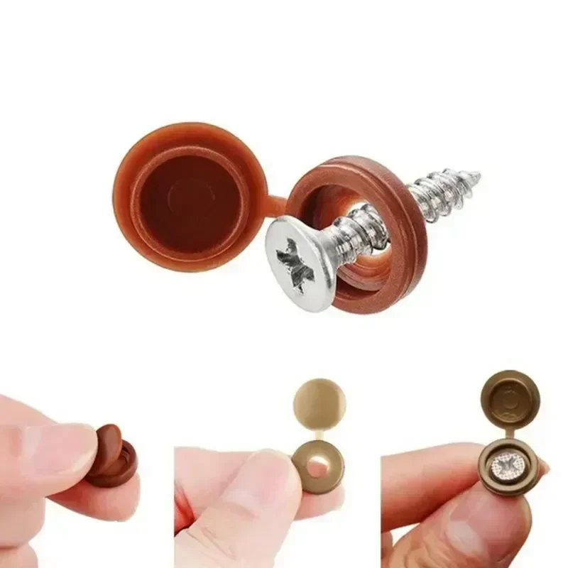 Hinged Plastic Screw Cap Cover - Furniture Hardware Fixing Screws review and price