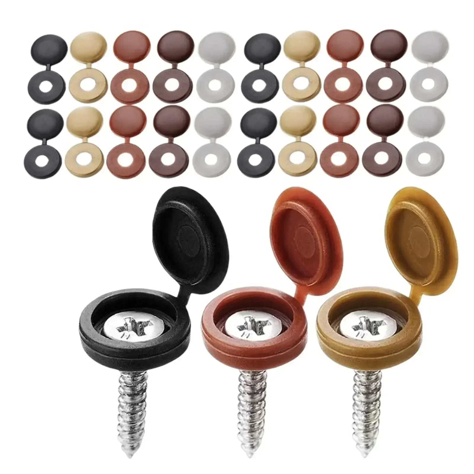 Hinged Plastic Screw Cap Cover - Furniture Hardware Fixing Screws review and price