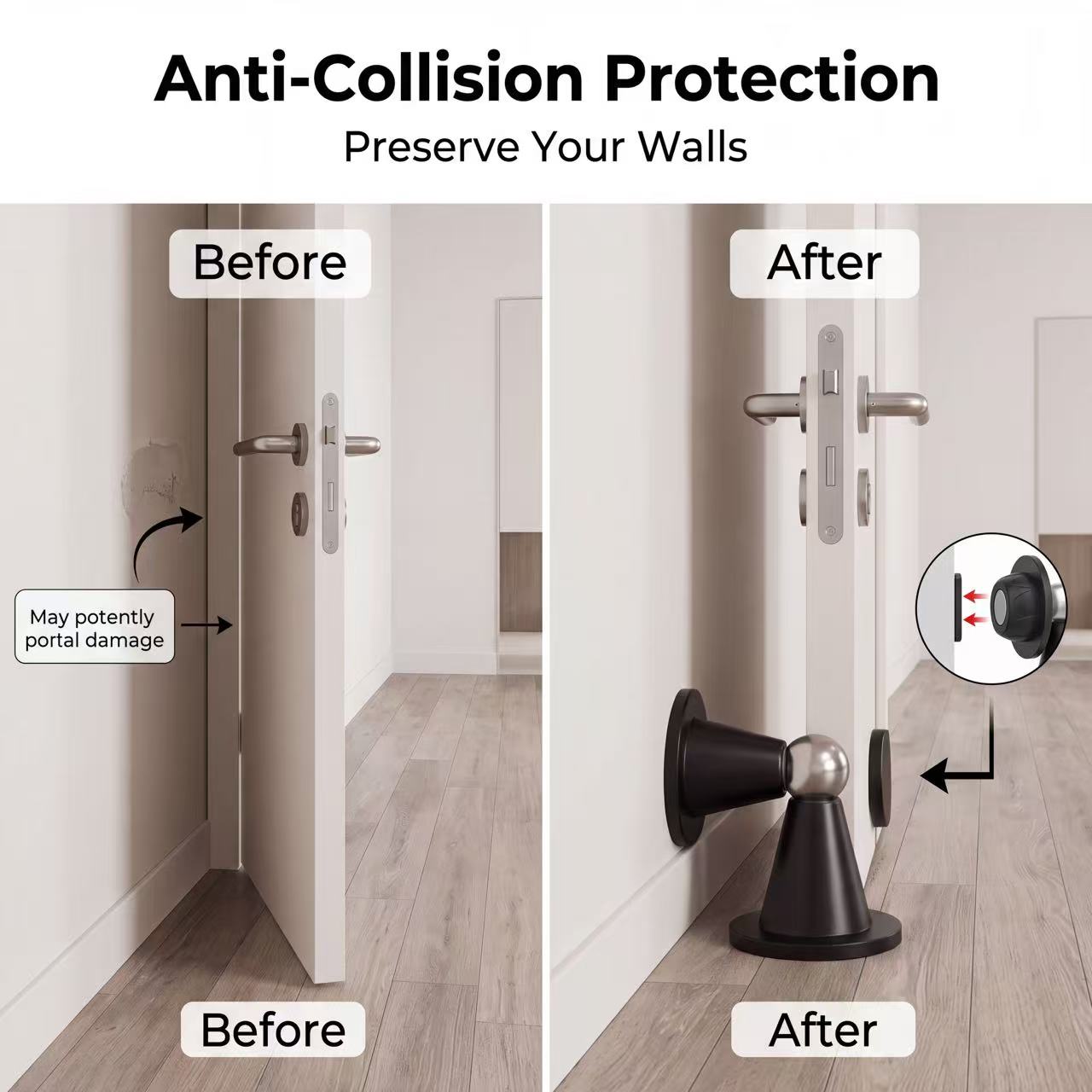 Drill‑Free Magnetic Door Stopp - Magnetic Catch Door review and price