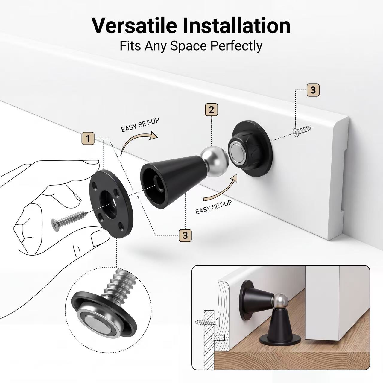 Drill‑Free Magnetic Door Stopp - Magnetic Catch Door review and price