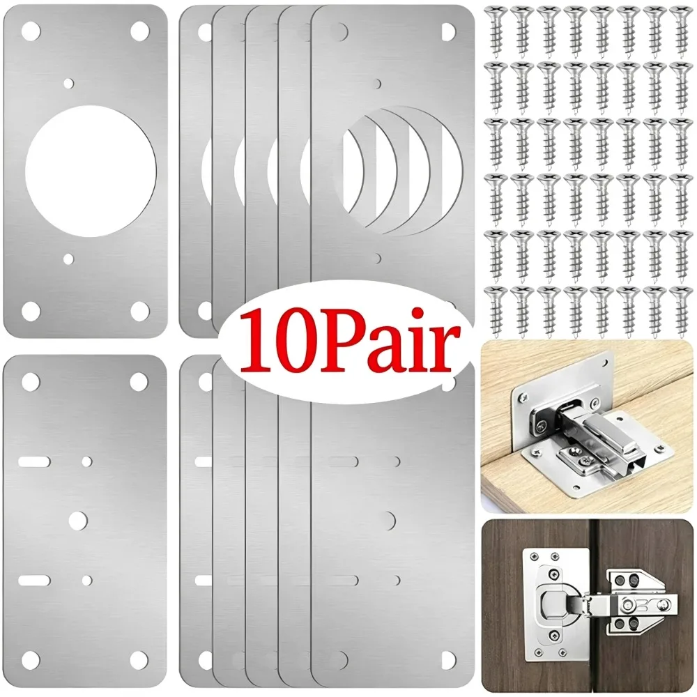 10/1Pairs Hinge Repair Plate K - Furniture Hardware Fixing Screws review and price
